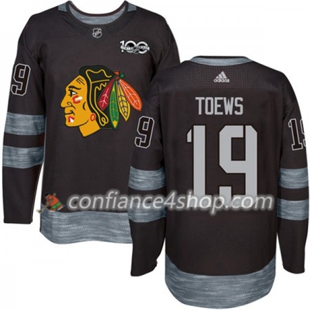 Adidas Maillot de Hockey Chicago Blackhawks Jonathan Toews 19 1917-2017 100th Anniversary Noir Authentic - Homme
